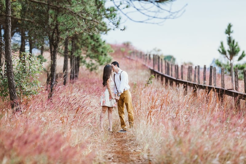 Couple in theme-based outfits